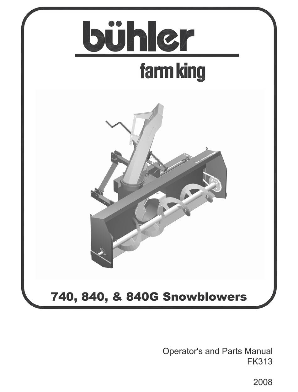 BUHLER FARM KING 740, 840, 840G OPERATOR'S & PARTS MANUAL Pdf Download ManualsLib