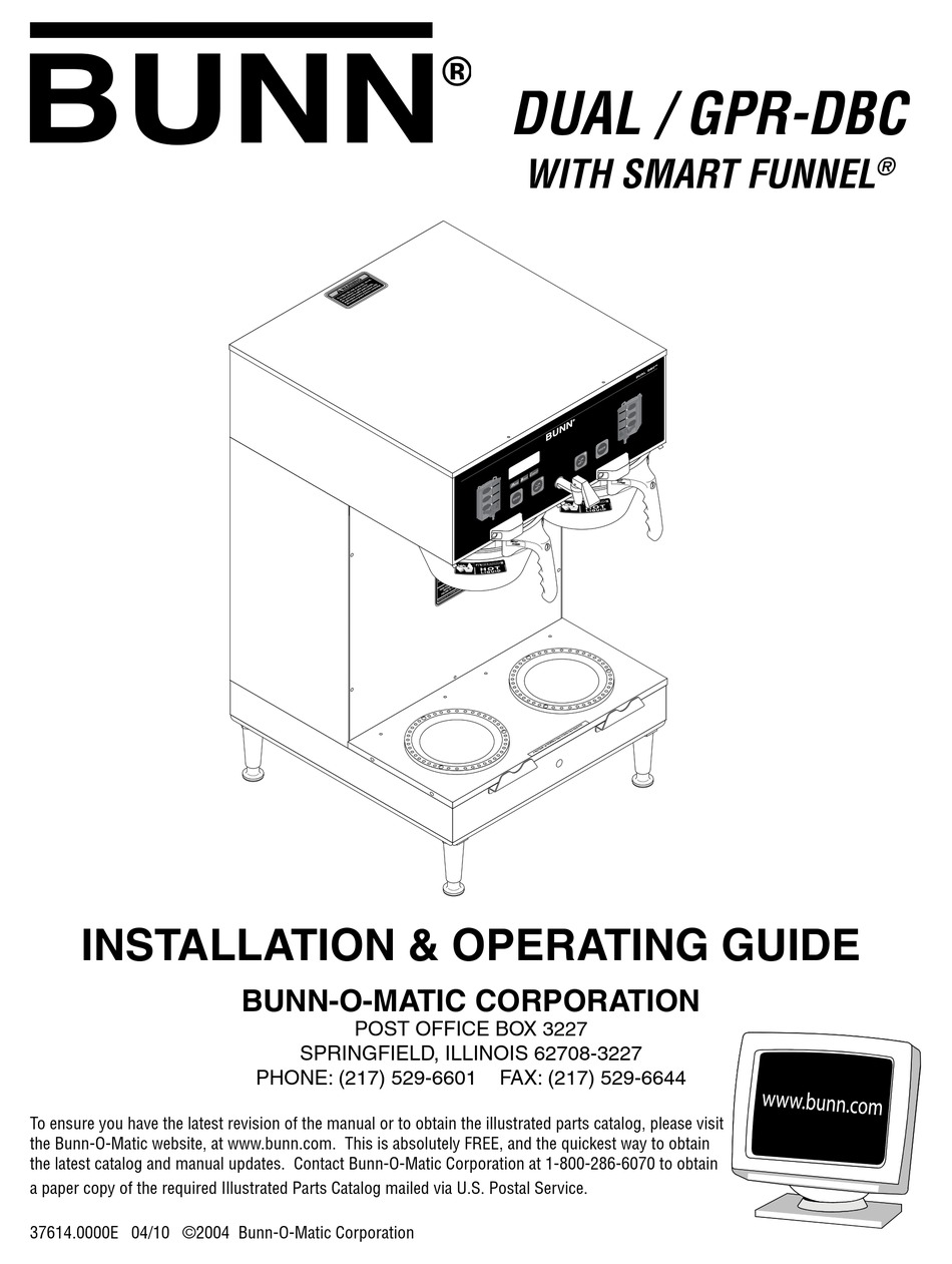 BUNN 37614 041410 INSTALLATION AND OPERATING MANUAL Pdf Download