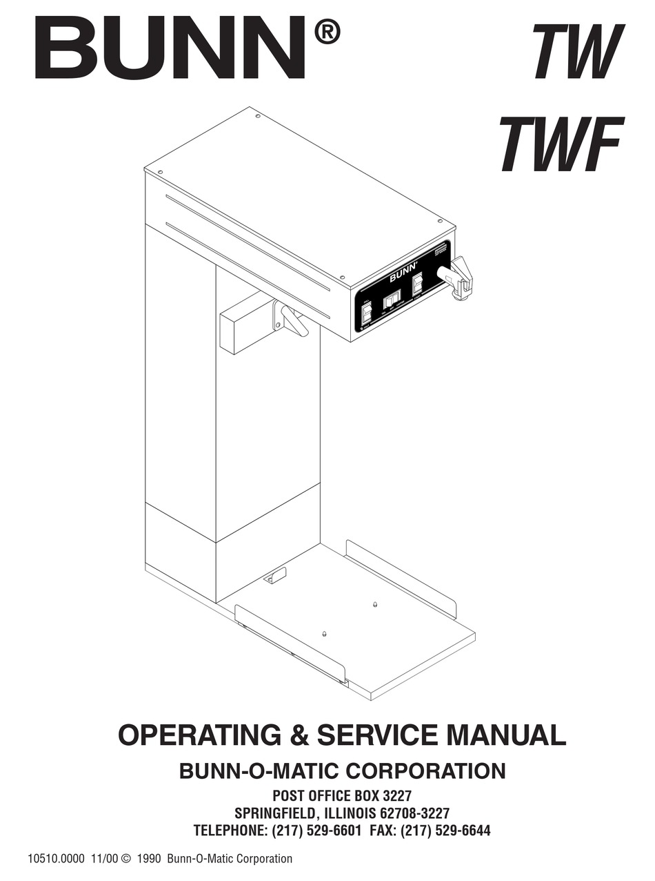 BUNN TW OPERATING & SERVICE MANUAL Pdf Download ManualsLib