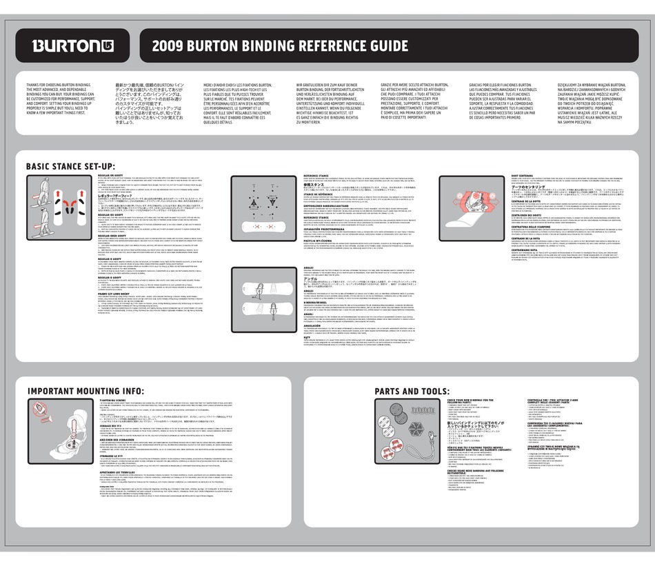 BURTON 2009 BINDINGS REFERENCE MANUAL Pdf Download ManualsLib