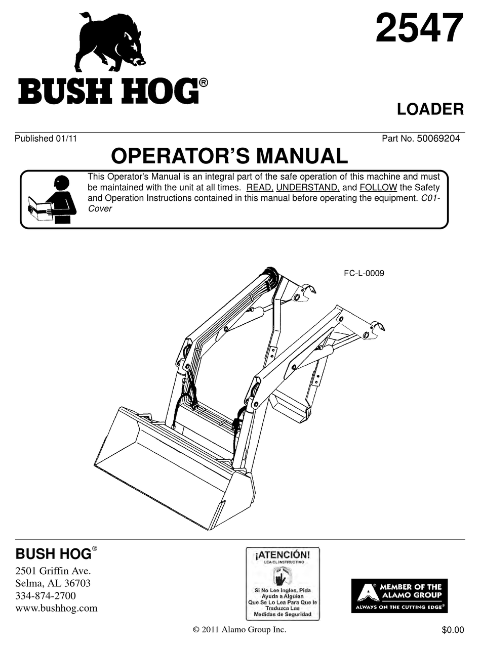 BUSH HOG 2547 OPERATOR'S MANUAL Pdf Download ManualsLib