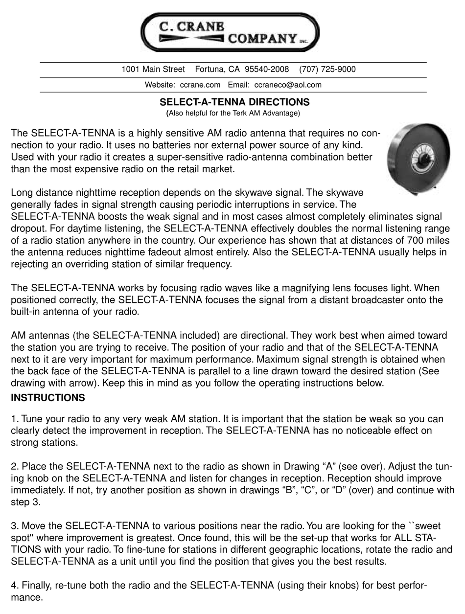 C Crane Radio Antenna User Manual Pdf Download Manualslib