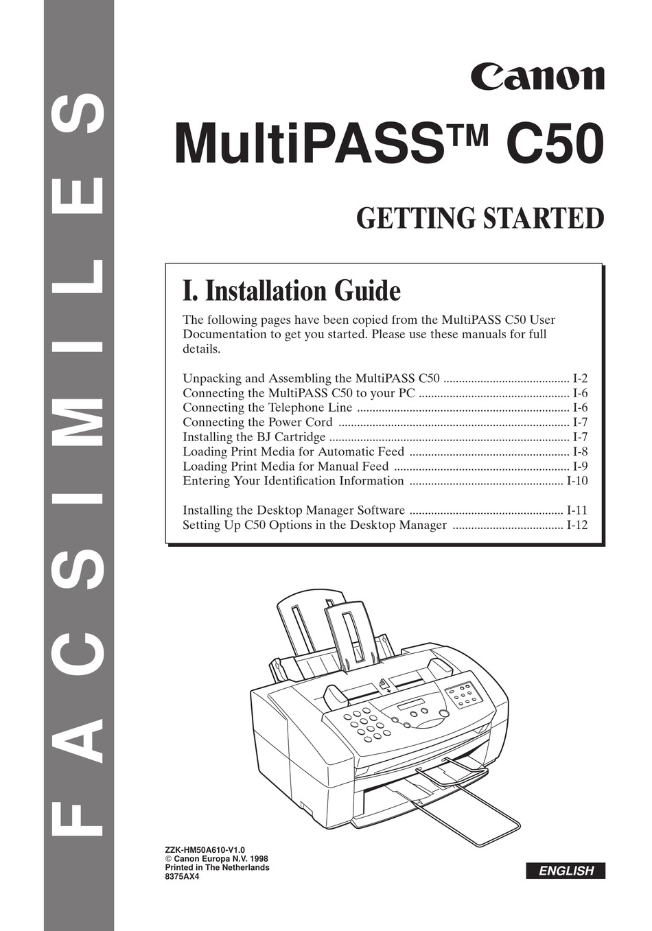 CANON C50 INSTALLATION MANUAL Pdf Download ManualsLib