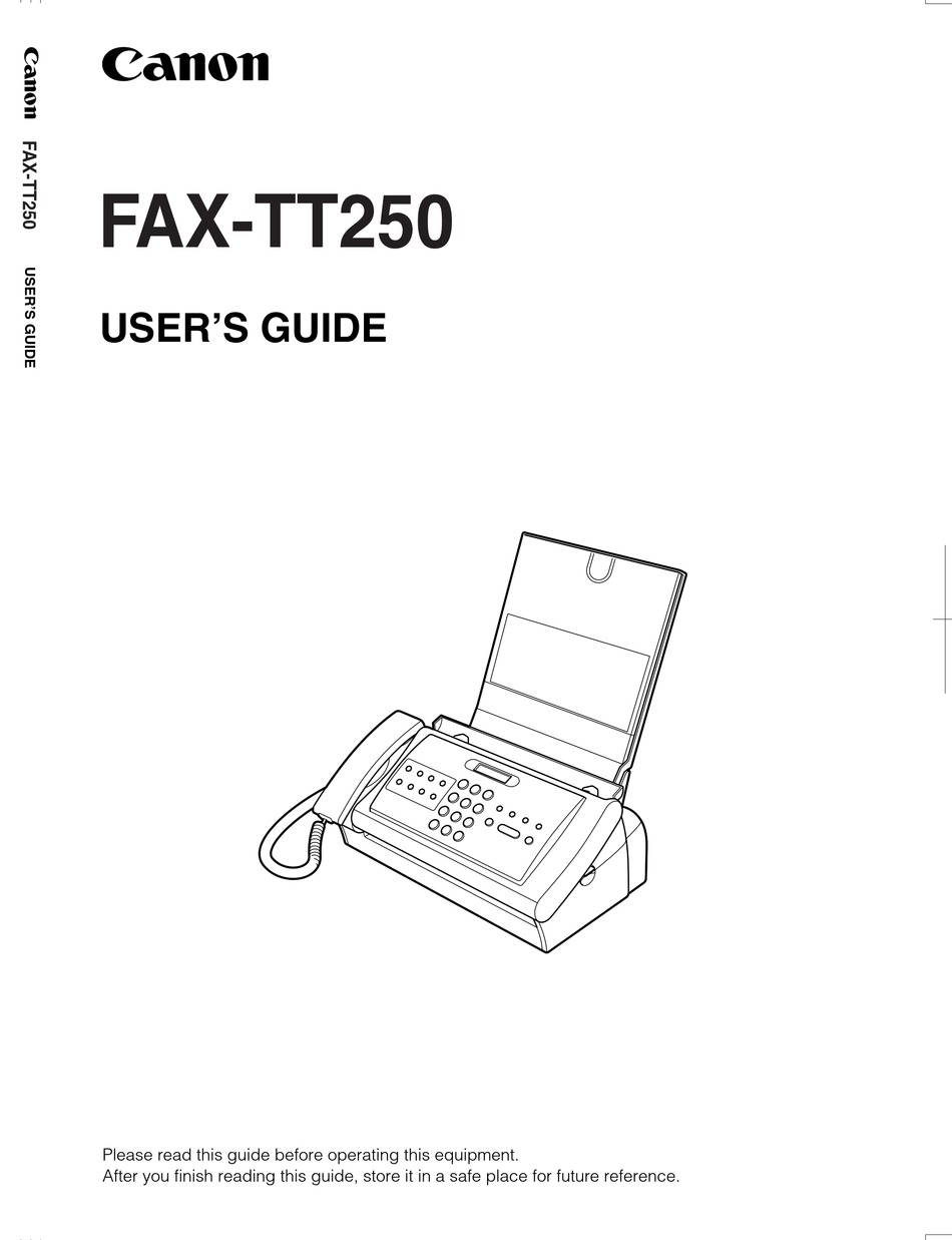 CANON FAXTT250 USER MANUAL Pdf Download ManualsLib