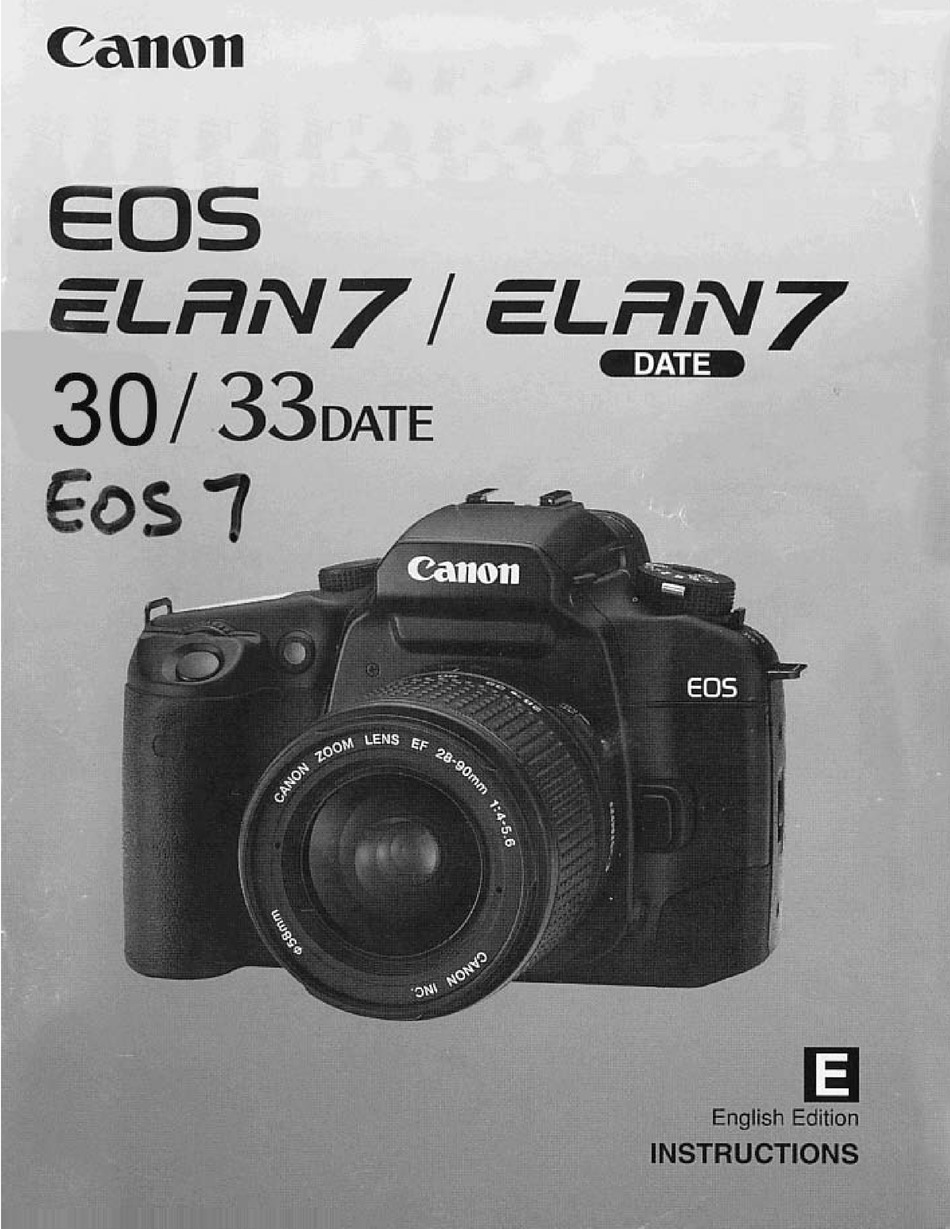 CANON EOS EOS 7 USER MANUAL Pdf Download | ManualsLib