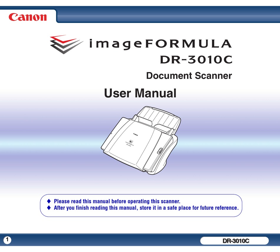 Canon Image Formula Dr 3010c User Manual Pdf Download Manualslib