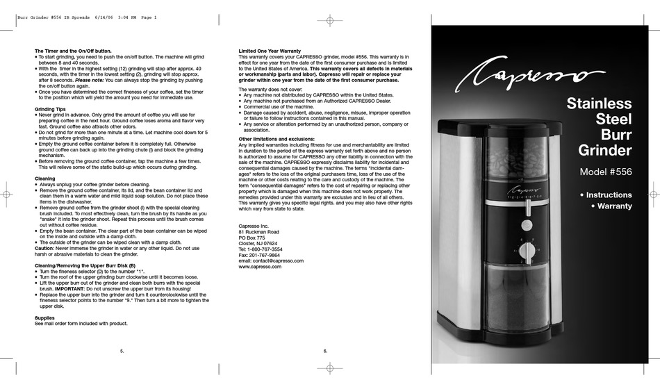 CAPRESSO 556 INSTRUCTIONS Pdf Download ManualsLib