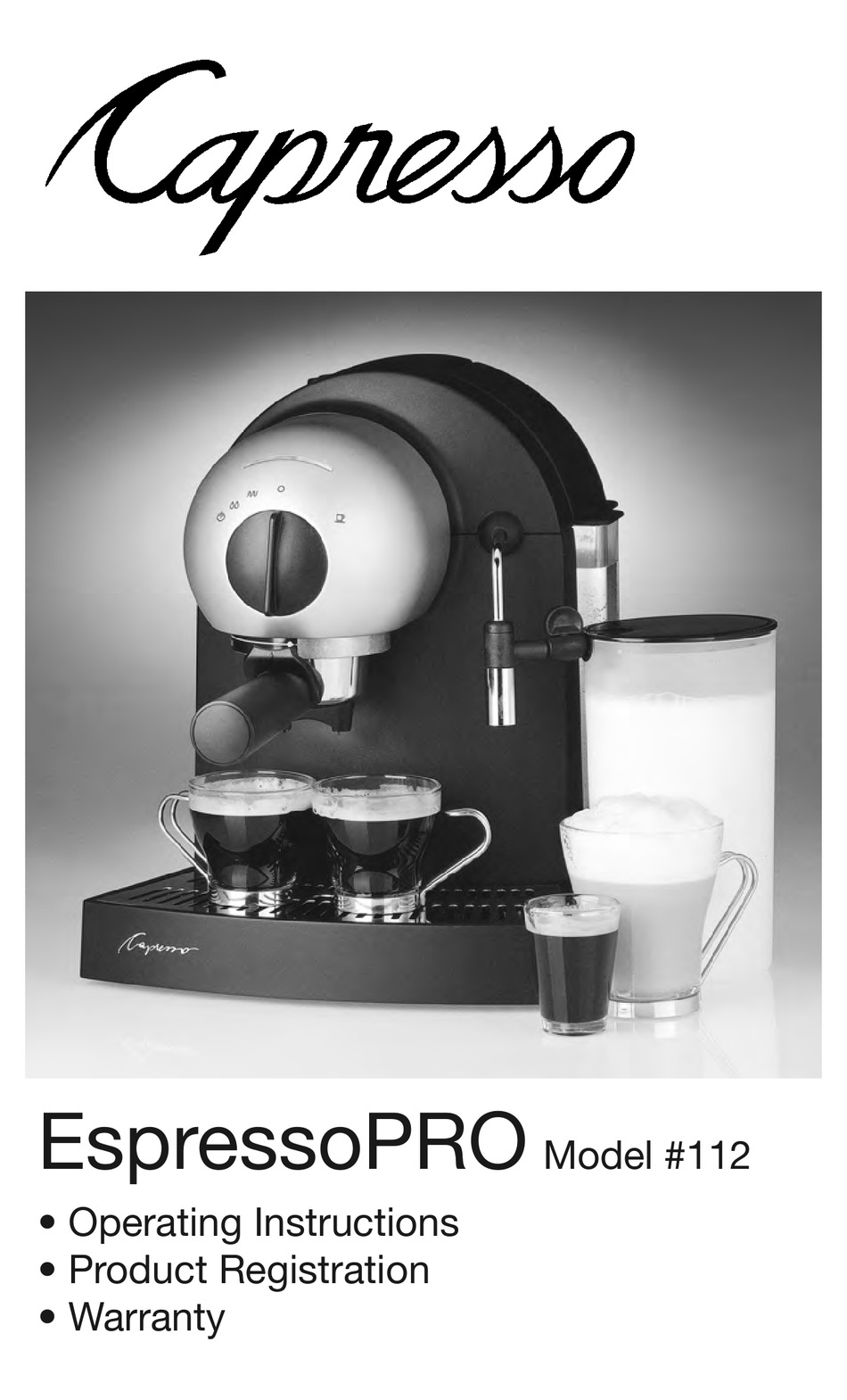 CAPRESSO ESPRESSOPRO 112 OPERATING INSTRUCTIONS MANUAL Pdf Download