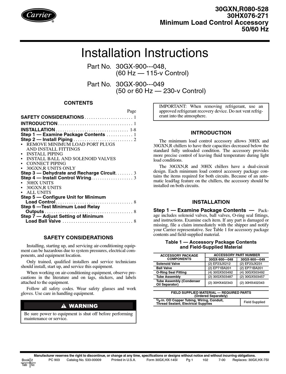 CARRIER 30GXN INSTALLATION INSTRUCTIONS MANUAL Pdf Download | ManualsLib