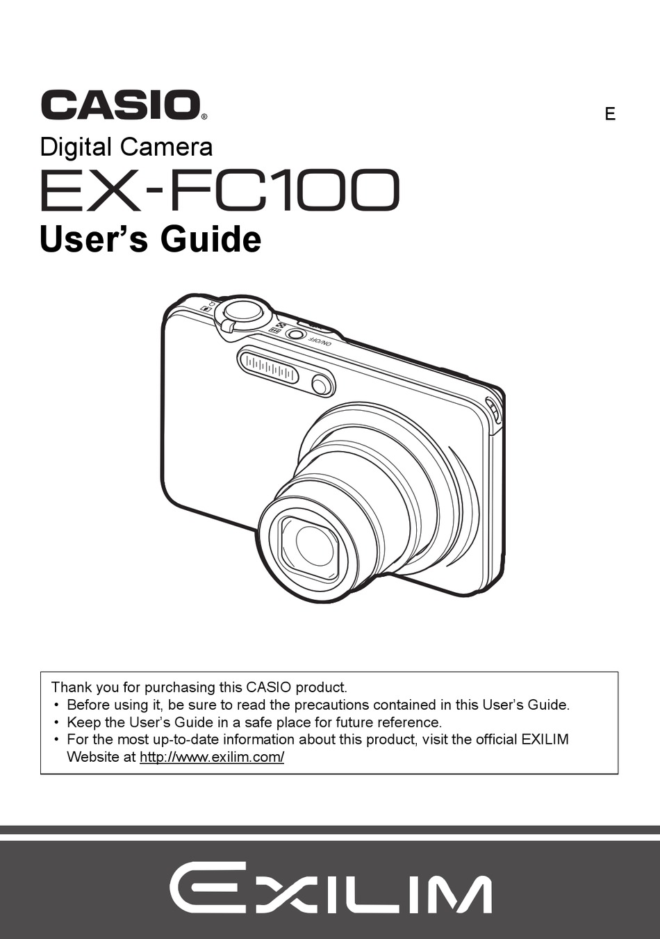 CASIO EXILIM EX-FC100 USER MANUAL Pdf Download | ManualsLib