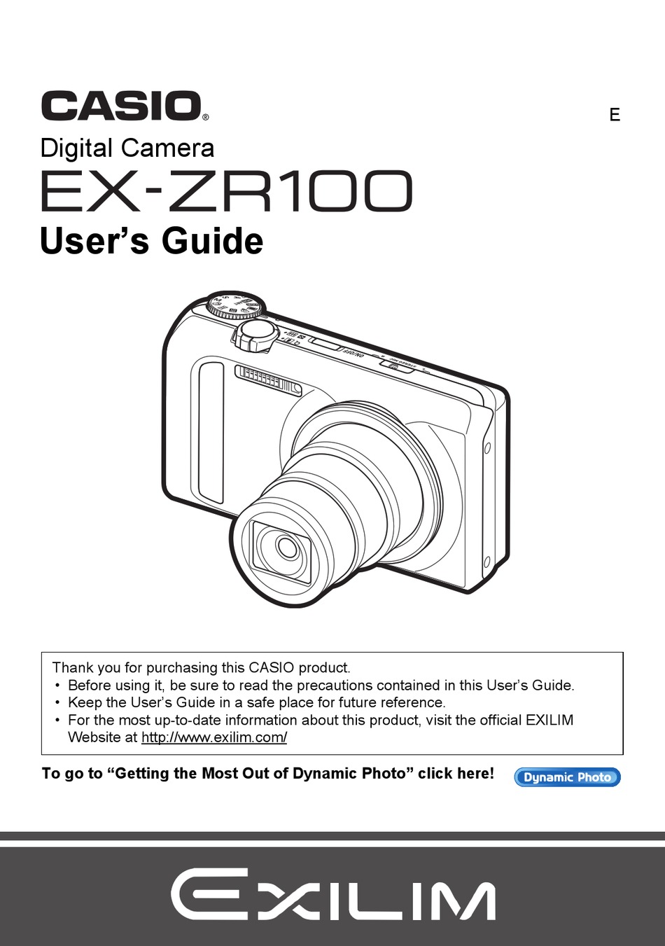 Tegen spontaan Begin CASIO EXILIM EX-ZR100 USER MANUAL Pdf Download | ManualsLib