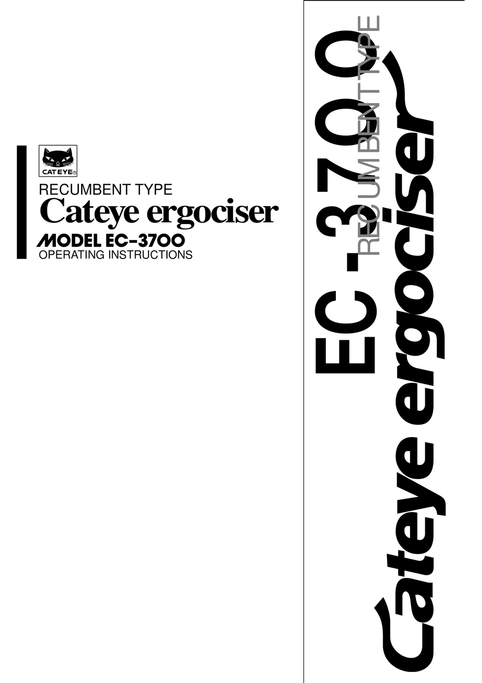 CATEYE ERGOCISER EC-37OO OPERATING INSTRUCTIONS MANUAL Pdf Download