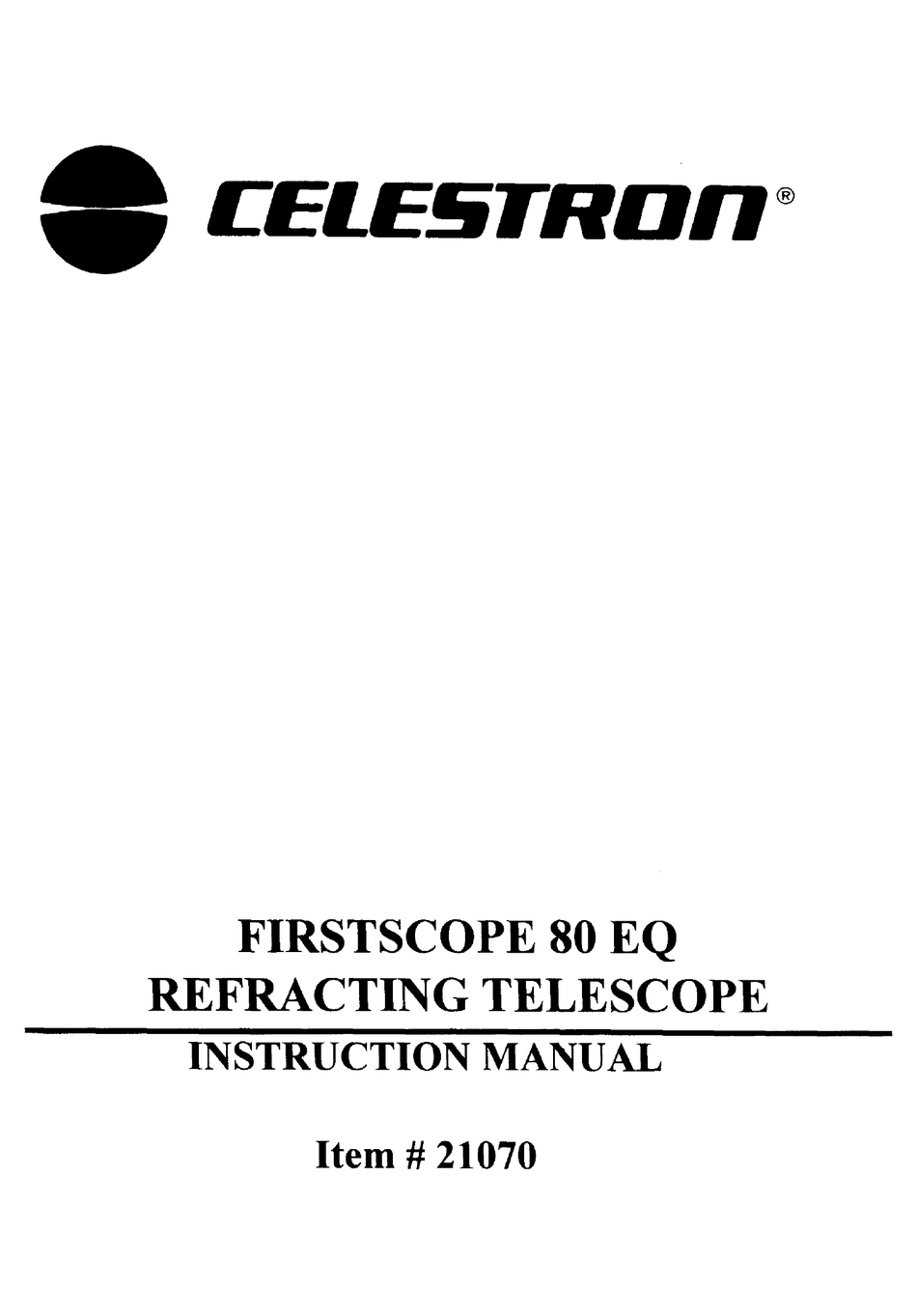CELESTRON 21070 INSTRUCTION MANUAL Pdf Download ManualsLib