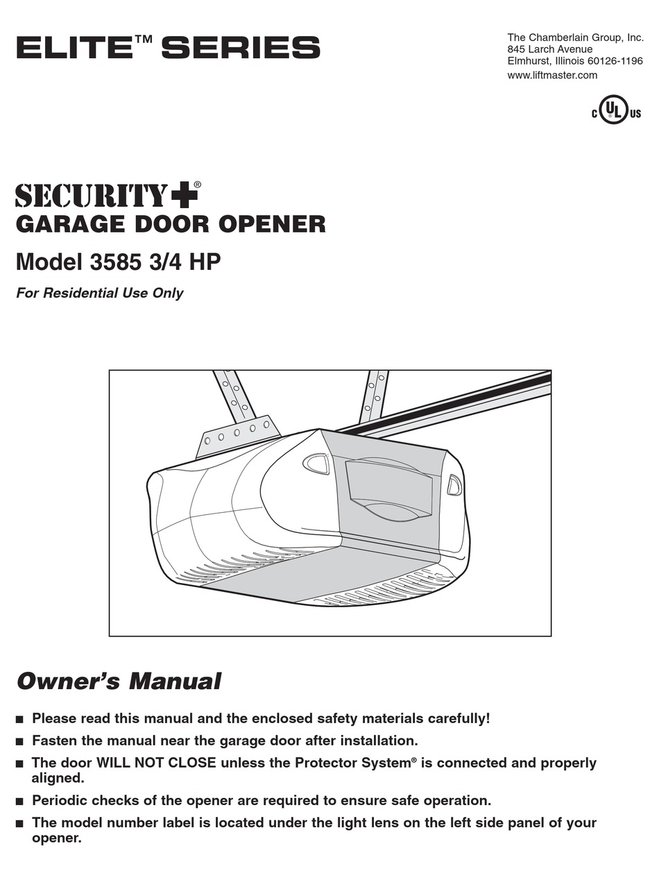 Chamberlain 1d73565 Manual