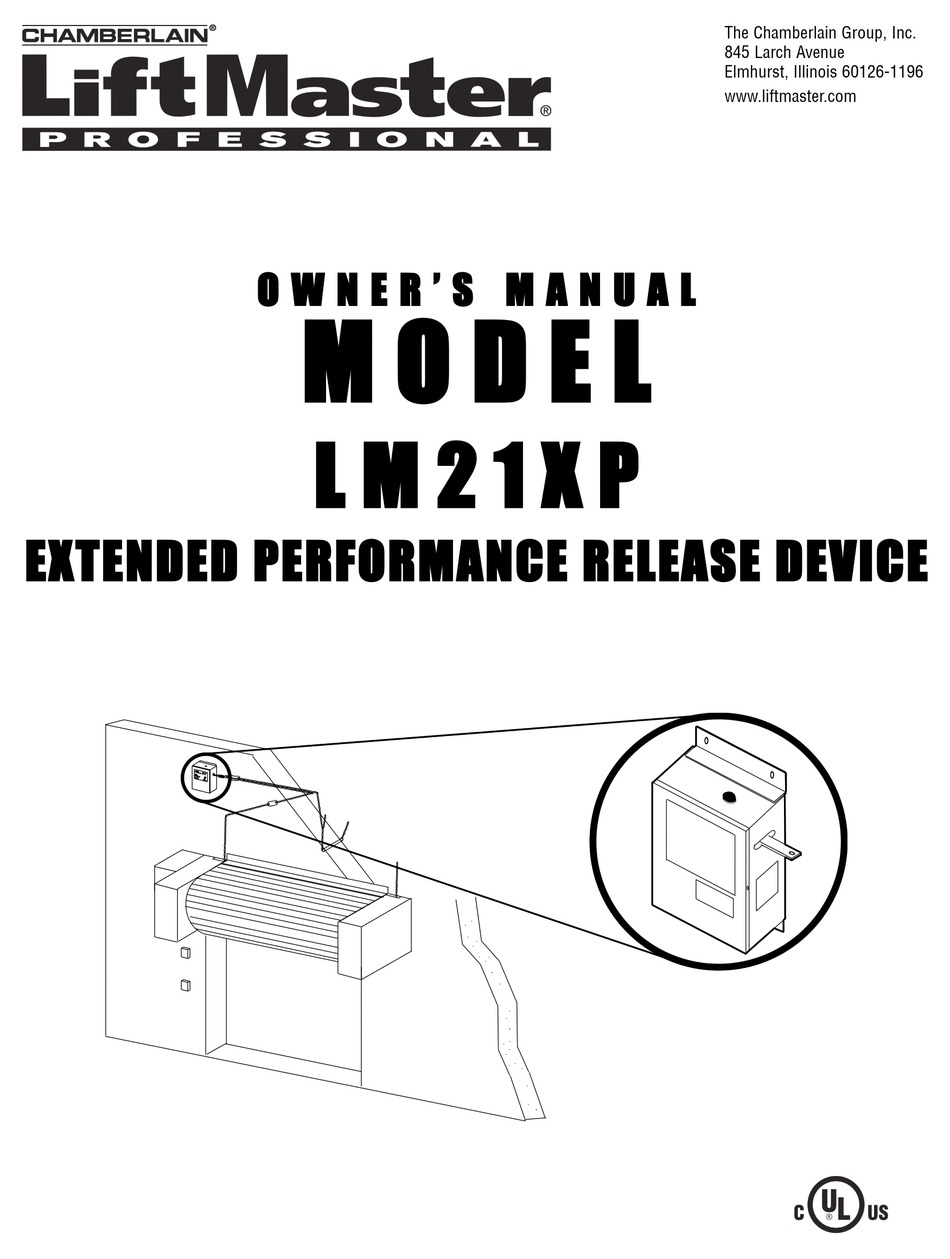 CHAMBERLAIN LIFTMASTER LM21XP OWNER