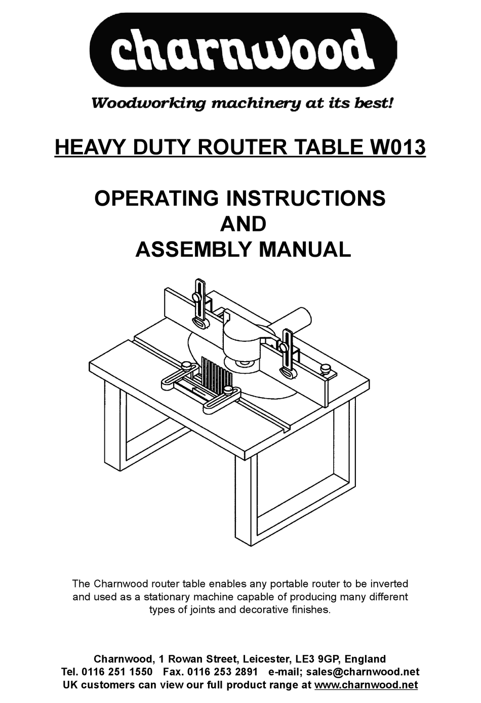 CHARNWOOD W013 OPERATING INSTRUCTIONS AND ASSEMBLY MANUAL Pdf Download ManualsLib