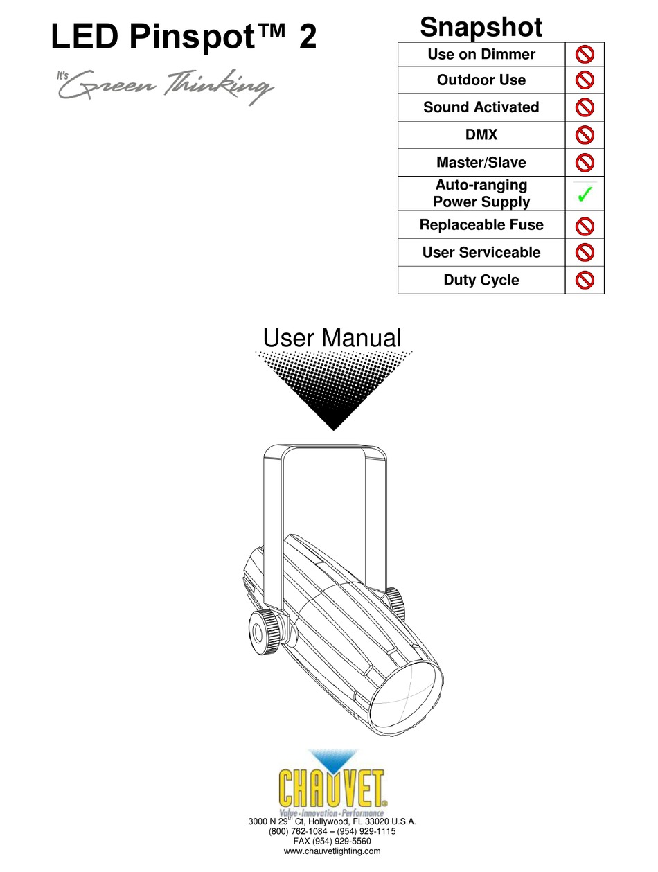 CHAUVET LANDSCAPE LIGHTING USER MANUAL Pdf Download | ManualsLib