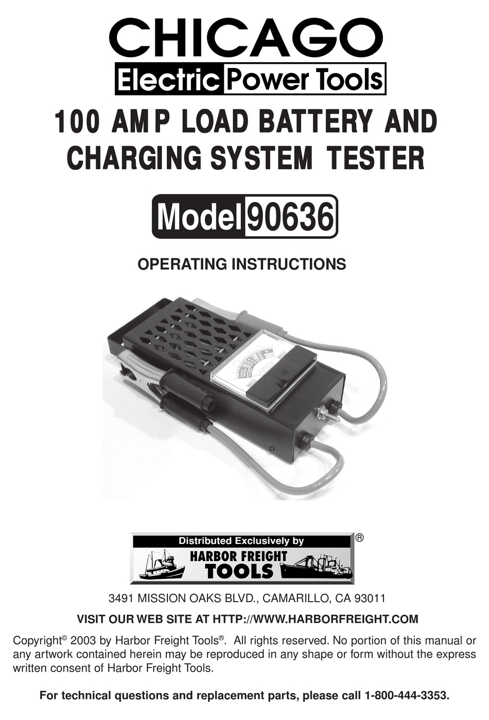 CHICAGO ELECTRIC 90636 OPERATING INSTRUCTIONS MANUAL Pdf Download