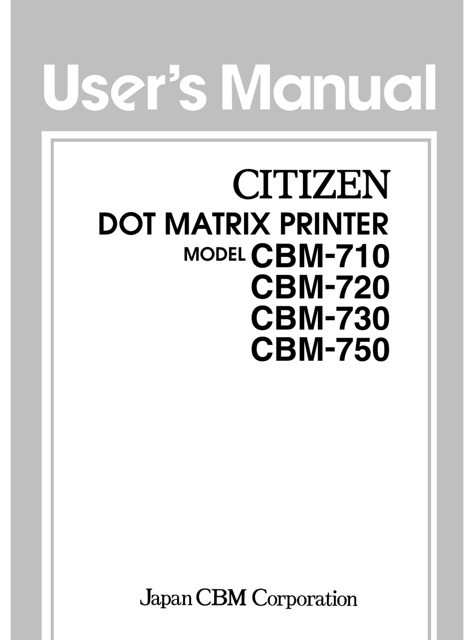 CITIZEN CBM-720 USER MANUAL Pdf Download | ManualsLib