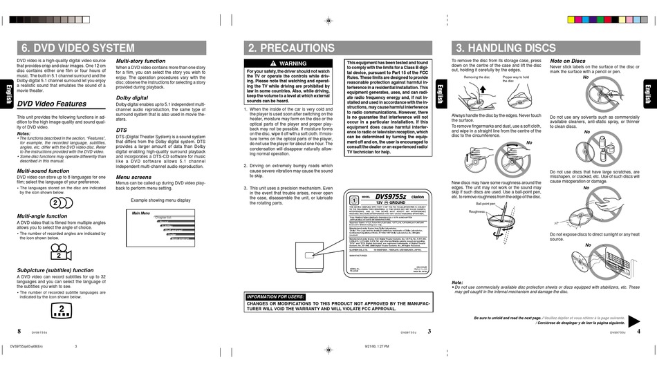 CLARION DVS9755Z INSTALLATION MANUAL Pdf Download | ManualsLib