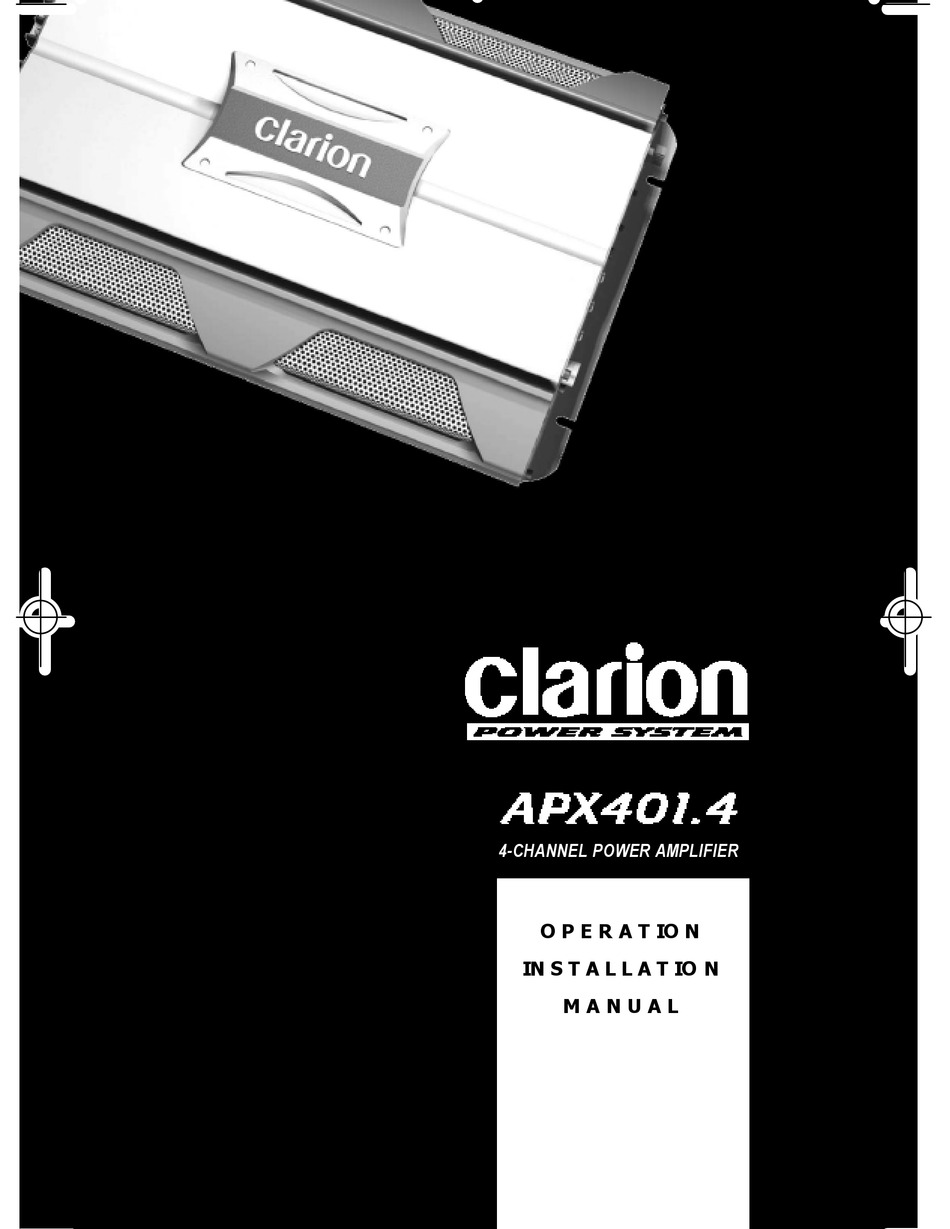 CLARION APX401.4 OPERATING & INSTALLATION MANUAL Pdf Download | ManualsLib