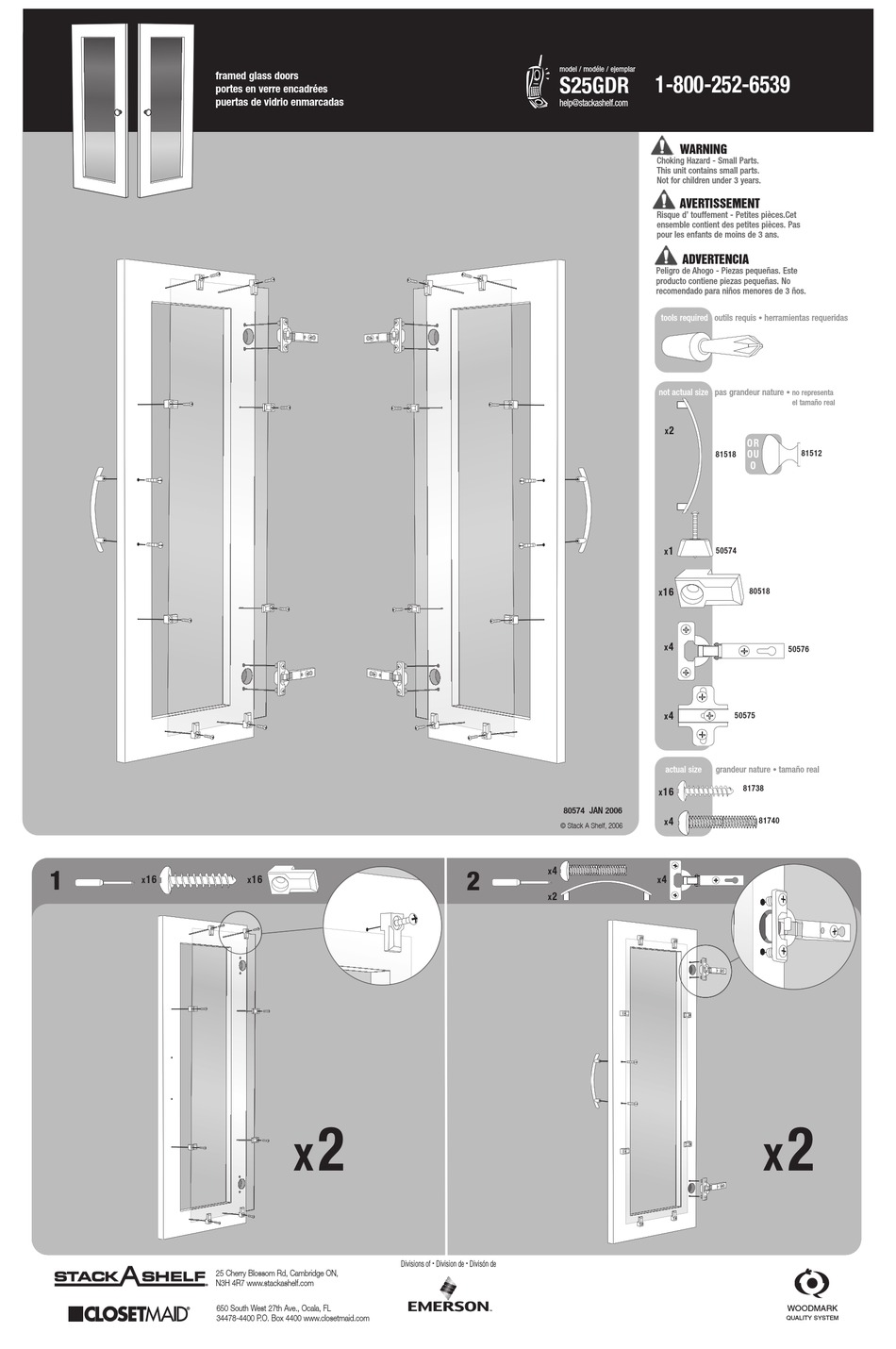 CLOSET MAID S25GDR INSTRUCTION SHEET Pdf Download | ManualsLib