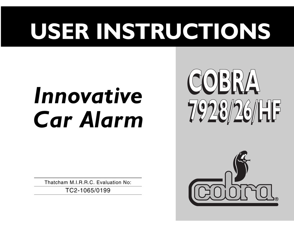 COBRA 7928 USER INSTRUCTIONS Pdf Download | ManualsLib