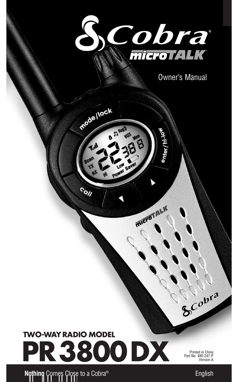 COBRA MICROTALK PR3800DX OWNER'S MANUAL Pdf Download ManualsLib