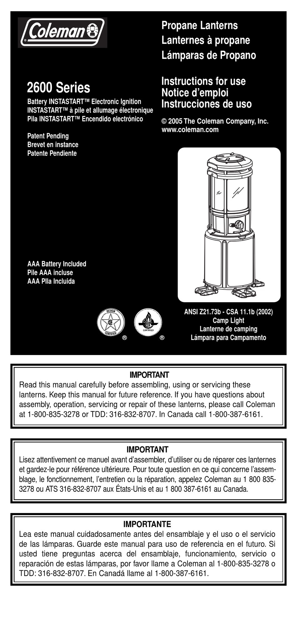 COLEMAN 2600 SERIES INSTRUCTIONS FOR USE MANUAL Pdf Download ManualsLib   Coleman 2600 Series 