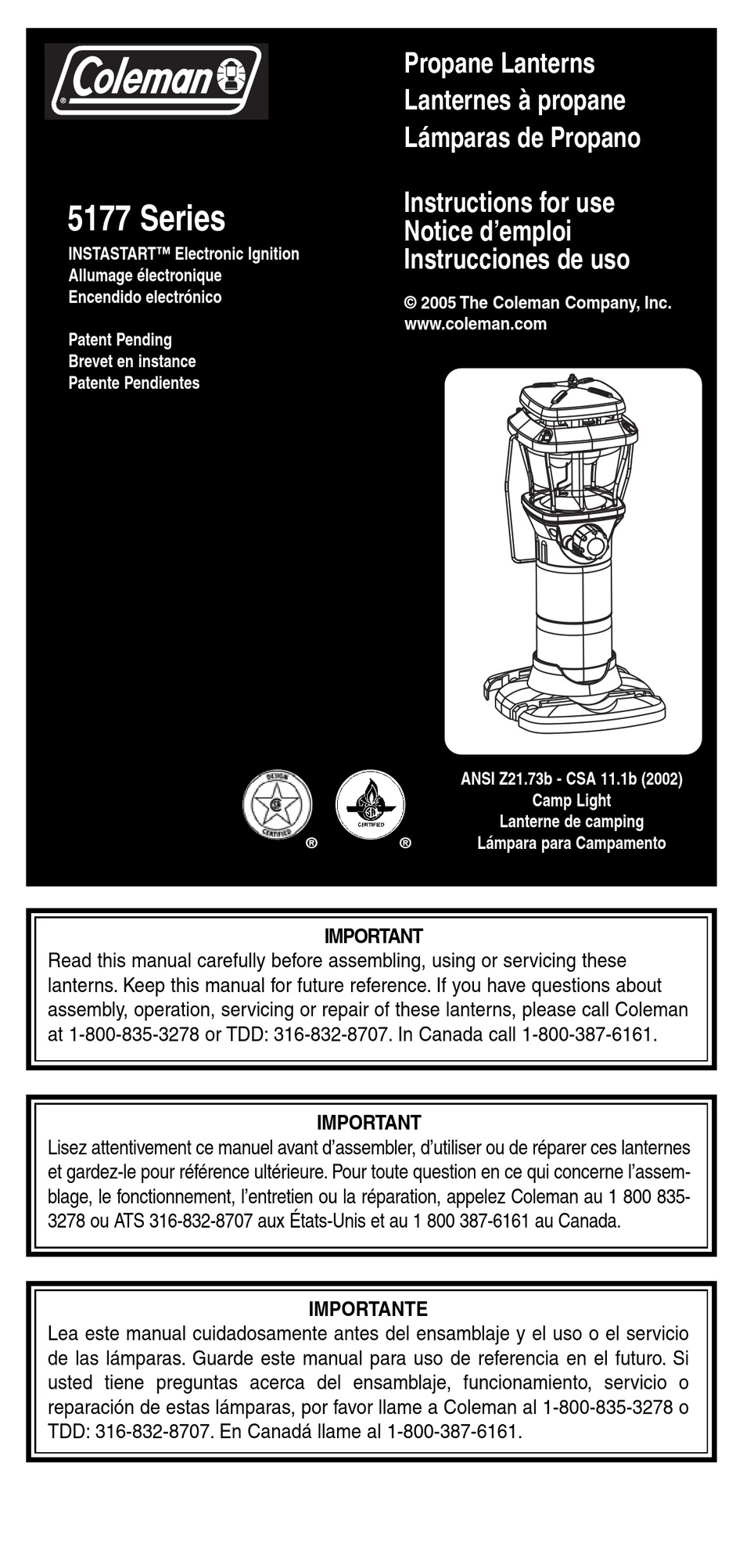 COLEMAN 5177 SERIES INSTRUCTIONS FOR USE MANUAL Pdf Download | ManualsLib