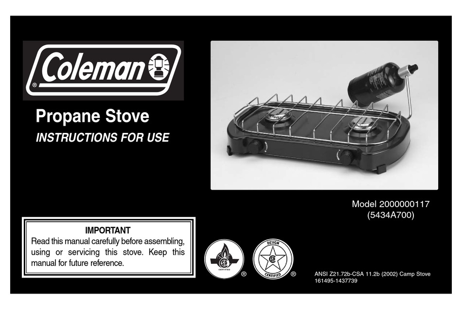 COLEMAN 2000000117 INSTRUCTIONS FOR USE MANUAL Pdf Download | ManualsLib