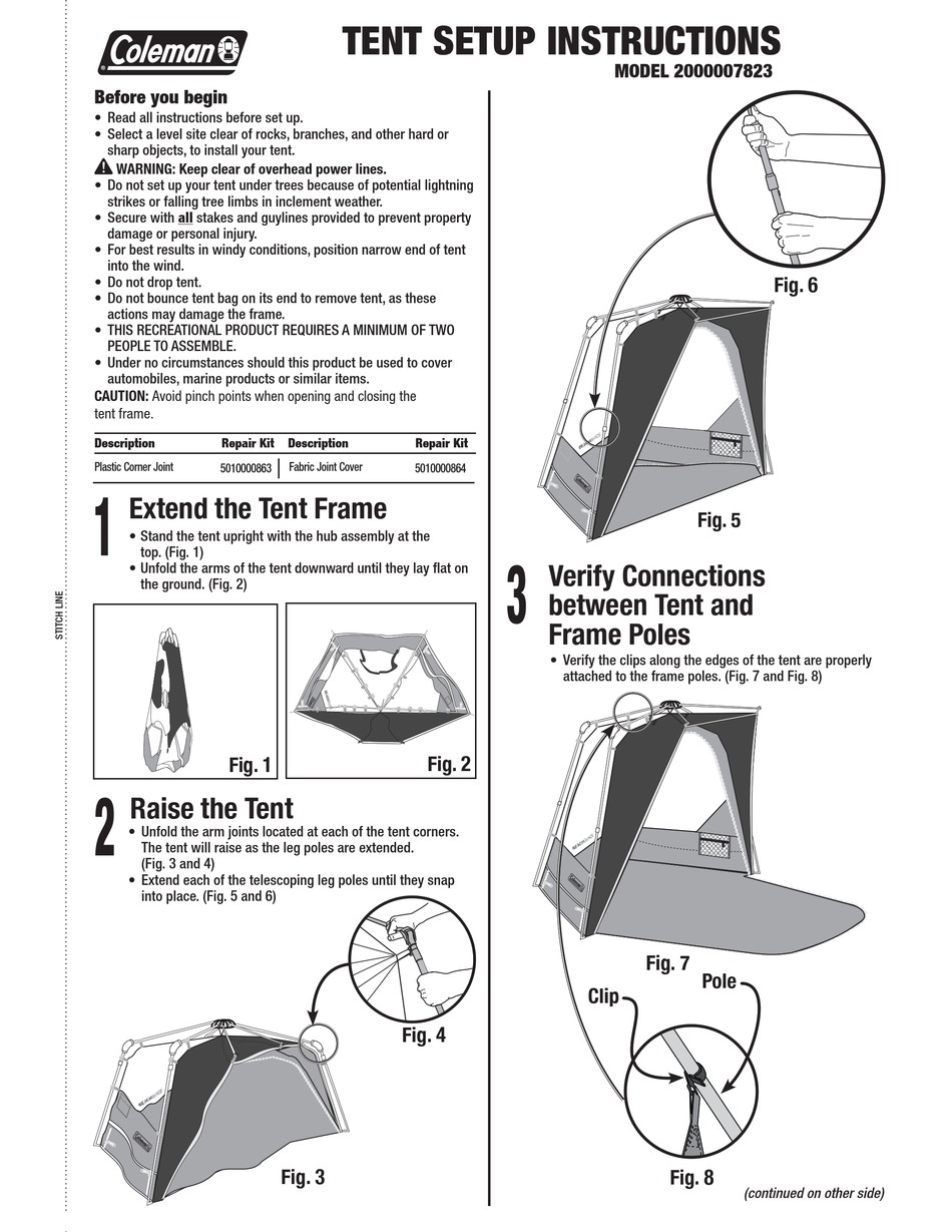 COLEMAN 2000007823 SETUP INSTRUCTIONS Pdf Download ManualsLib