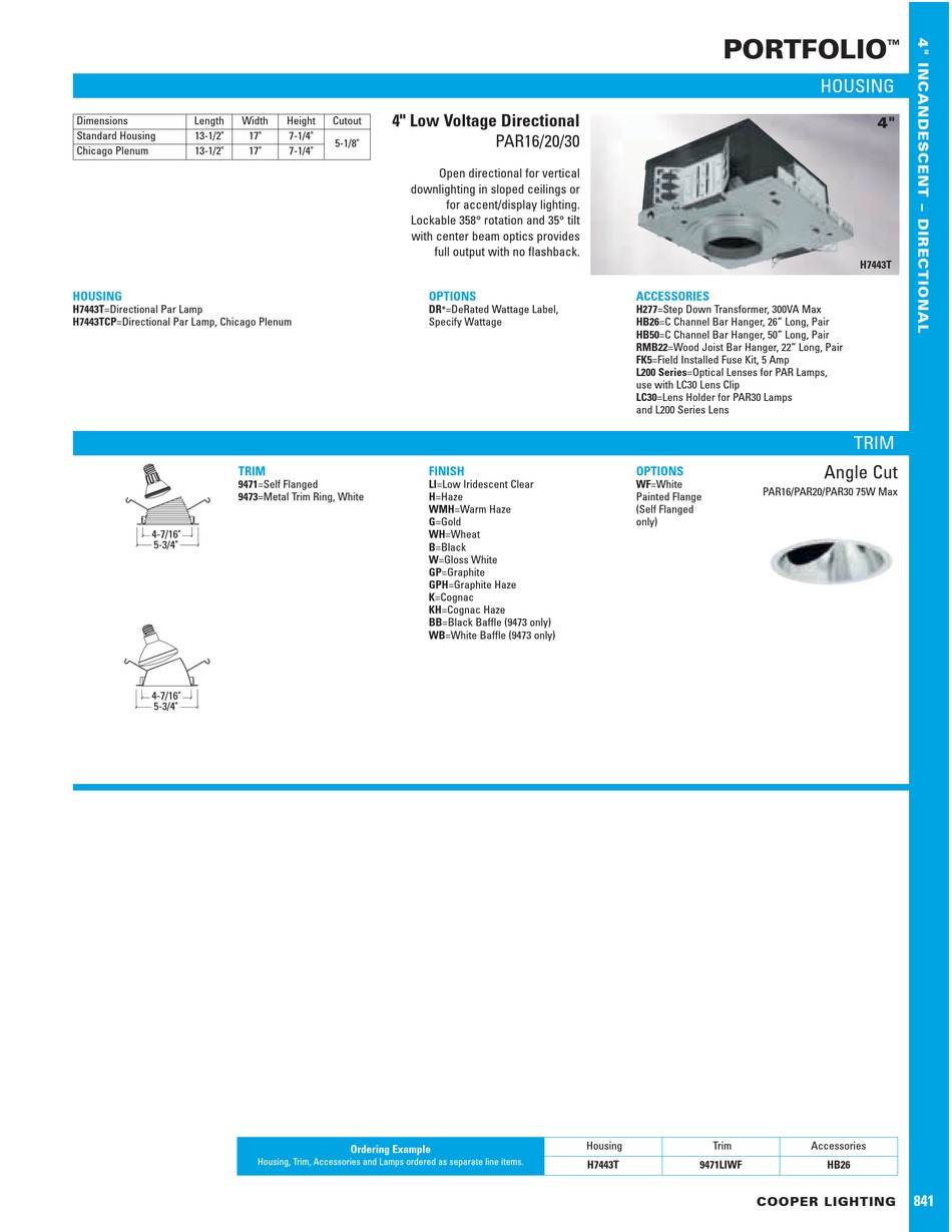 COOPER LIGHTING PORTFOLIO 841 SPECIFICATION SHEET Pdf Download ManualsLib