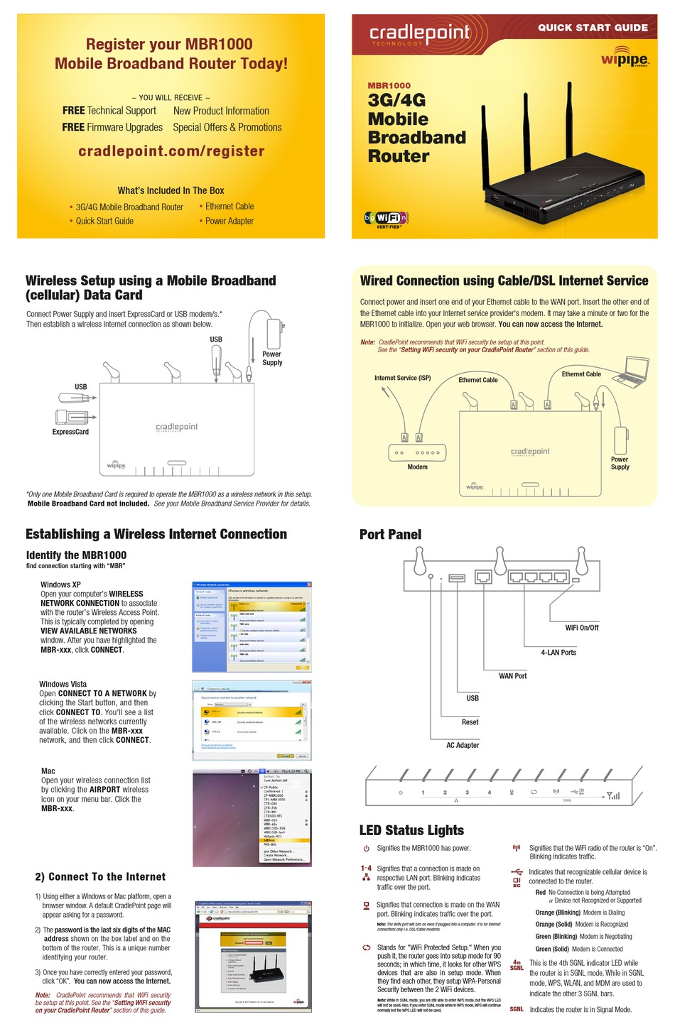 CRADLEPOINT WIPIPE MBR1000 QUICK START MANUAL Pdf Download | ManualsLib