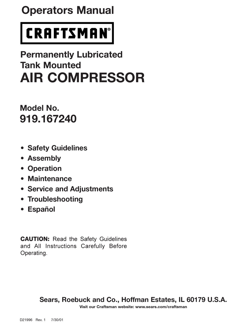 CRAFTSMAN 919.16724 OPERATOR'S MANUAL Pdf Download | ManualsLib