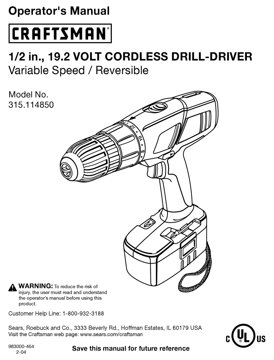 CRAFTSMAN 315.11485 OPERATOR'S MANUAL Pdf Download | ManualsLib