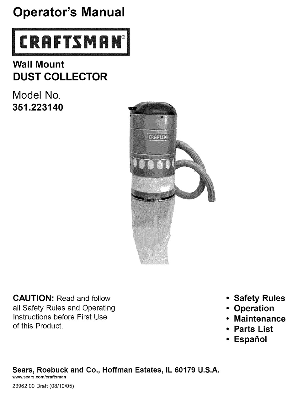 CRAFTSMAN 351.223140 OPERATOR'S MANUAL Pdf Download | ManualsLib