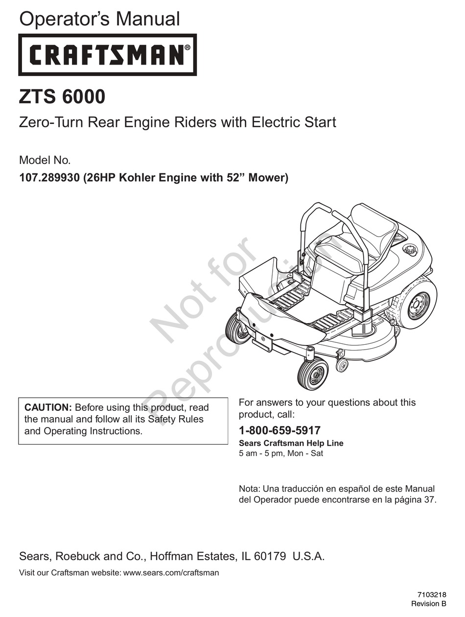 CRAFTSMAN 107.28993 OPERATOR S MANUAL Pdf Download ManualsLib