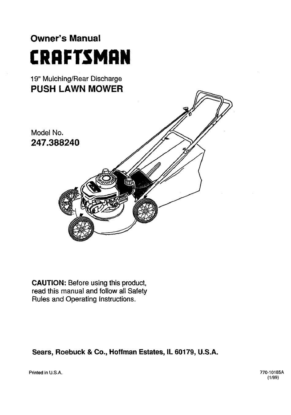 Exploded View Craftsman 247.388240 Owner s Manual Page 20