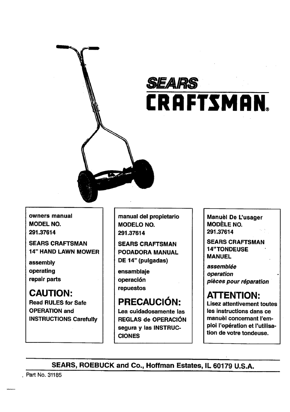 SEARS CRAFTSMAN 291.37614 OWNER'S MANUAL Pdf Download ManualsLib