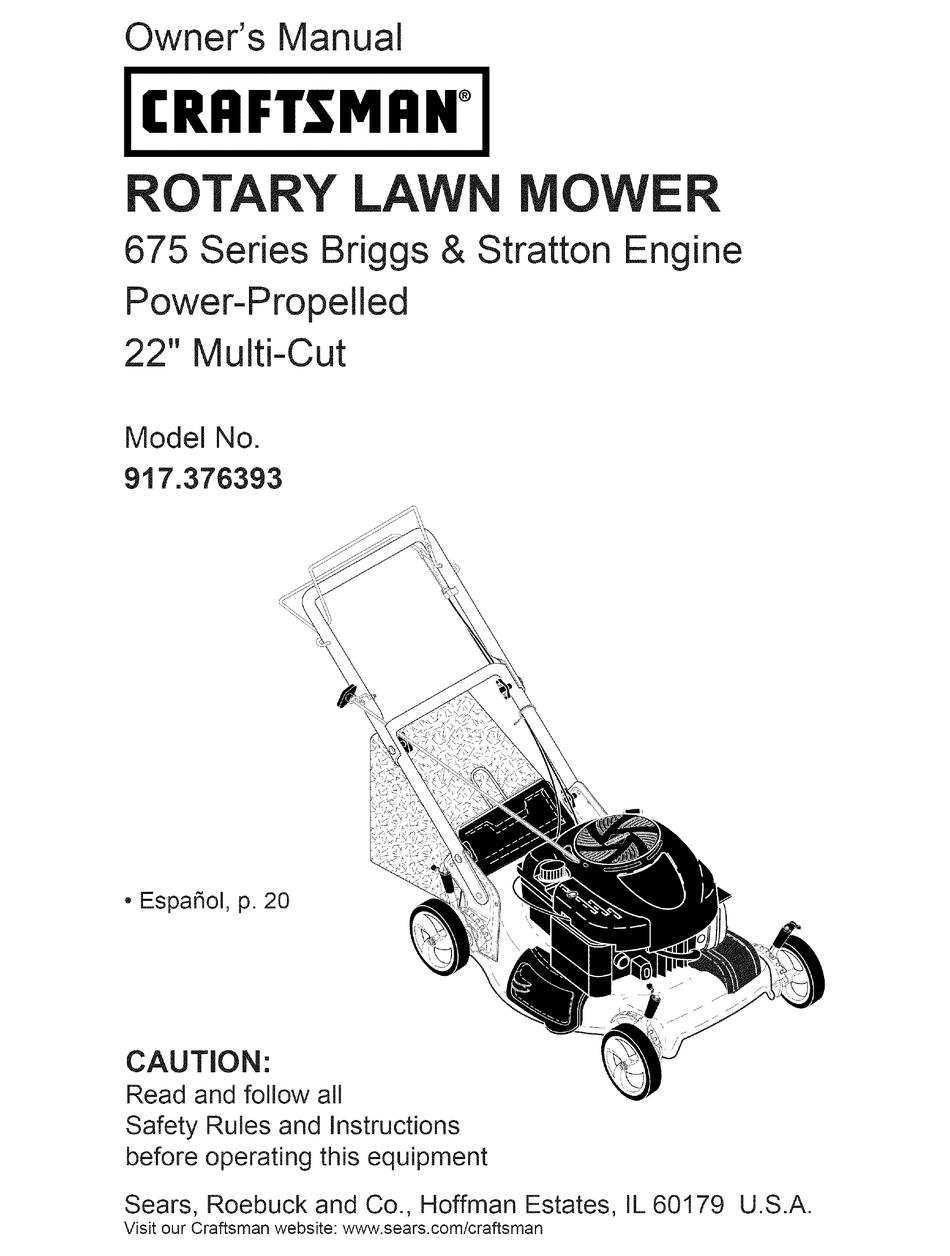 Craftsman t1000 online owner's manual