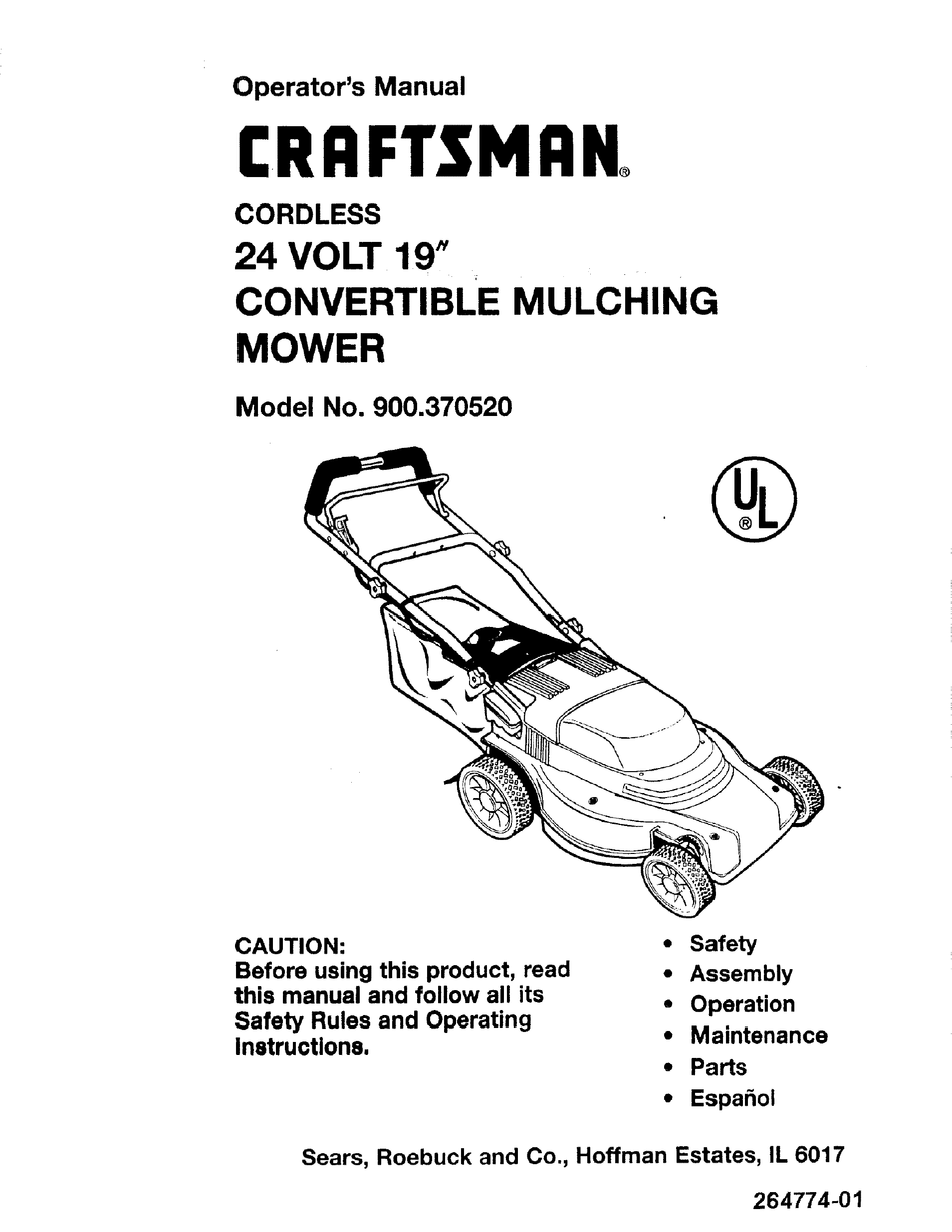 Craftsman 24 volt cordless best sale lawn mower