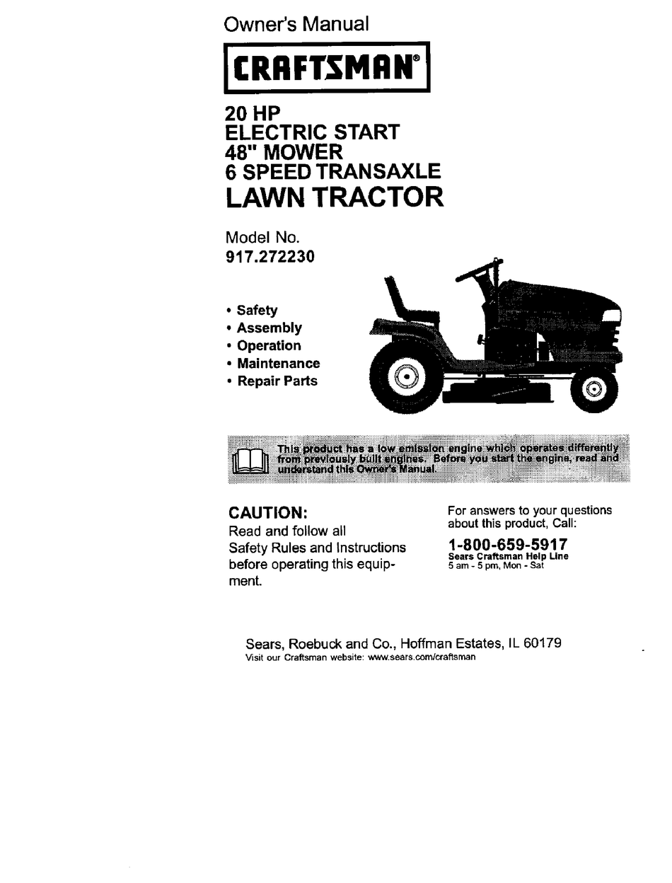 CRAFTSMAN 917.27223 OWNER'S MANUAL Pdf Download | ManualsLib