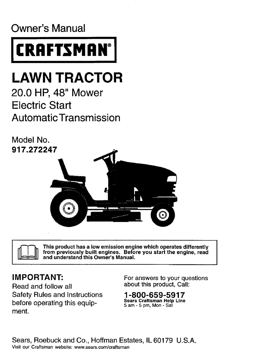 Craftsman 917.272247 Owner's Manual Pdf Download 