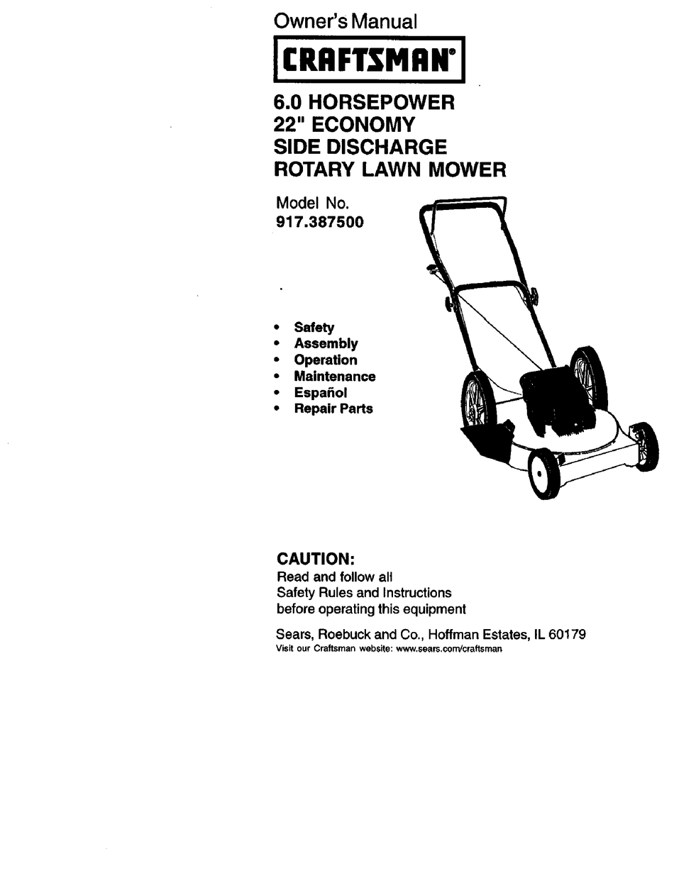 Craftsman z560 owner's manual hot sale