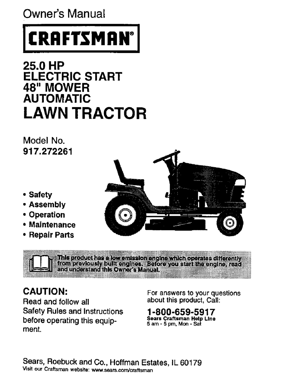 CRAFTSMAN 917.272261 OWNER'S MANUAL Pdf Download | ManualsLib