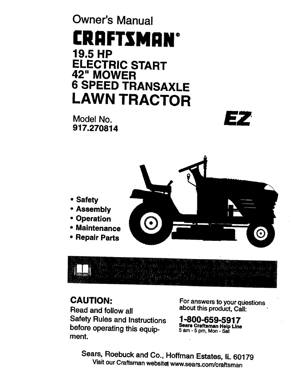 CRAFTSMAN EZ 917.270814 OWNER