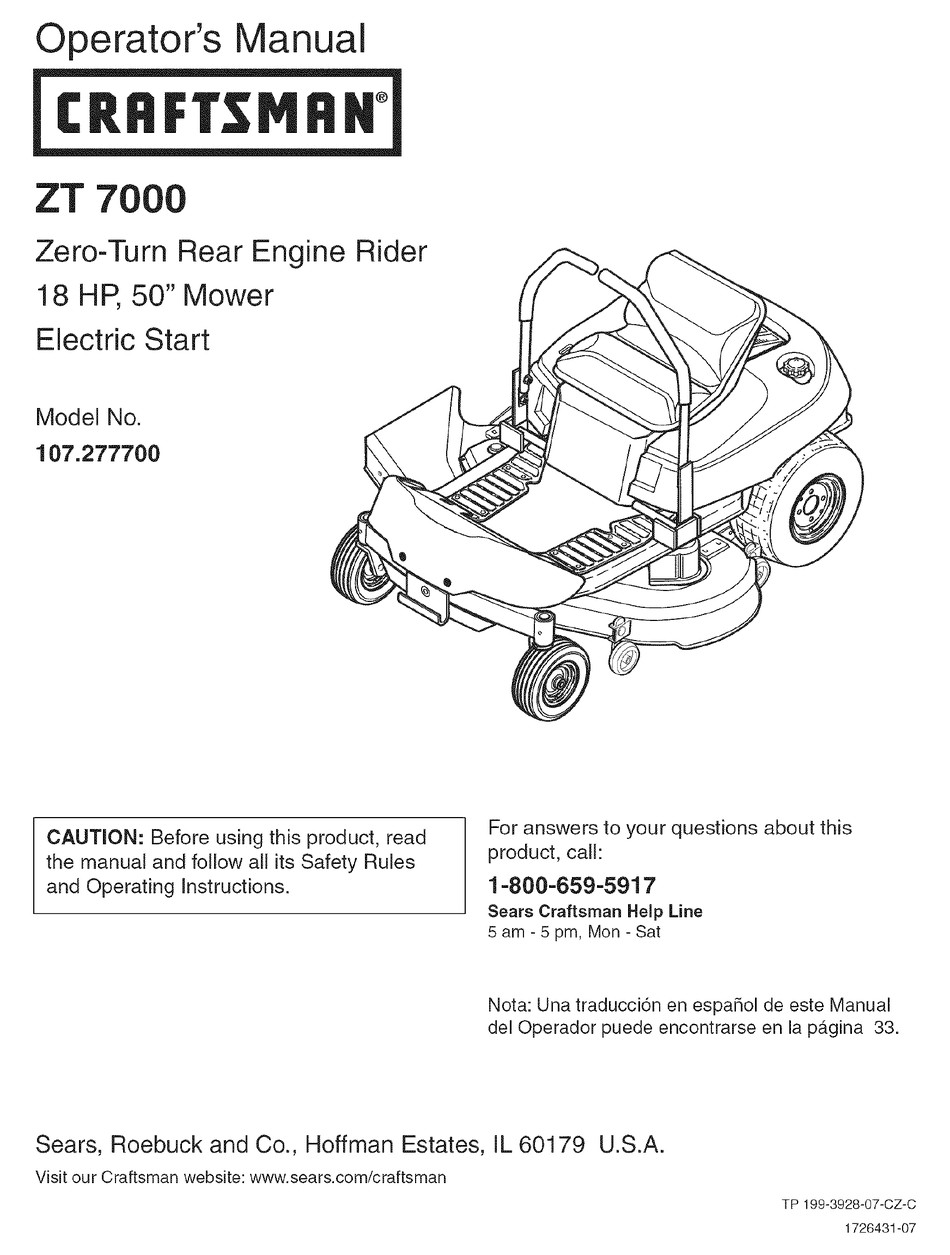 Zt7000 Craftsman Zero Turn | Shop www.secem.es