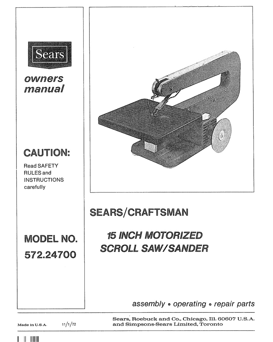 Craftsman 572 24700 Owner S Manual Pdf Download Manualslib