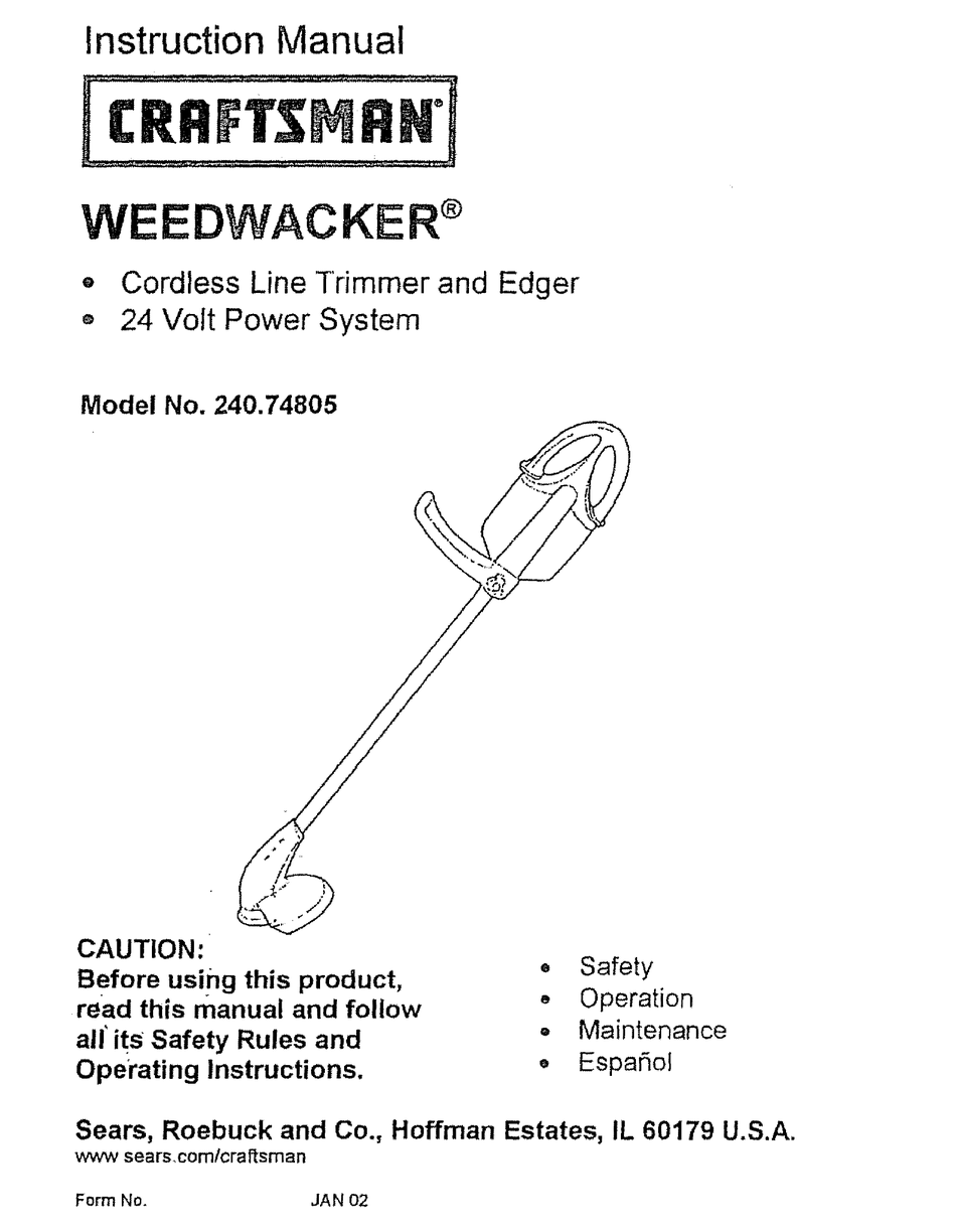 Craftsman 24 volt weed shop wacker